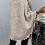 Remember Me Knit Crew Neck Poncho Loose Sweater