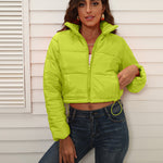Short Puffer Jacket Stands Up Zipper Outerwear