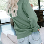 Nadorine Casual Crew Neck Sweatshirts Long Sleeve Solid Tunic Tops Loose Pullovers