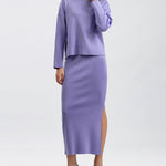 Nadorine Women's Casual Loose Fashion Long Skirt Two-piece Set