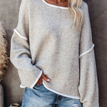 Oversized Soft Knit Long Batwing Sleeve Pullover Sweater Tunic Outfit Tops