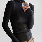 Half Turtleneck Long Sleeve Slim-fit Base T-shirt