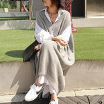 Loose V-neck Woolen Waistcoat