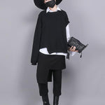 Black Empire False Two Asymmetric 9 Points Culottes Pants