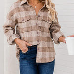Shirt Jackets Button Down Long Sleeve Collared Shacket Coats