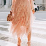 Formal High Low Asymmetrical Midi Tea-Length Elastic Waist Tutu Skirts
