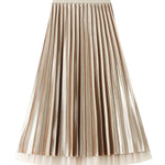 Reversible gold velvet mesh skirt