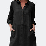 Nadorine Women's Cotton Linen Midi Dress