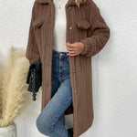 Fuzzy Faux Shearling Lapel Button Down Fleece Outwear Flannel Jacket