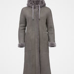 Sheepskin Reversible Hooded Long Coat