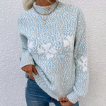 Half High-neck Snowflake Pattern Knitwear Sweater