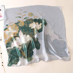 Vintage Floral Printed Silk Imitation Shawl&Scarf