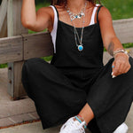 Sleeveless Strap Baggy Dungarees Jumpsuits Long Bib Pants Wide Leg Jumpsuits Rompers Overalls