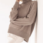 Turtleneck Loose Long Sleeve Knitted Pullover Sweater Tops