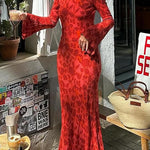 Margovil Bell Long Sleeves Floral Print Maxi Dress