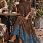 Milly | Lace-Hem Suede Maxi Dress