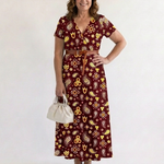 Lyra | Elegant Floral V-Neck Midi Dress