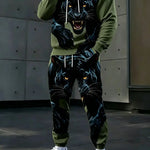 KZZ Men's Casual Hooded Sweatshirt Set