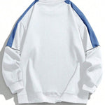 KZZ Men's Colorblock Contrast Binding Drop Shoulder Sweatshirt