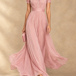 Elia | Gathered Waist Keyhole Maxi Dress