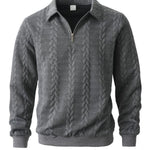 KZZ Men's Fall Winter Outfits  Polo Neck Long Sleeve Sweatshirt for Daliy Wear