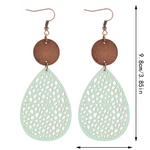 Eliana - Vintage Style Hollow-Out PU Leather Drop Earrings
