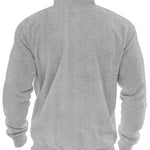 KZZ Men's Solid Zip Up Drop Shoulder Sweatshirt
