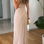 Margovil Crewneck Sleeveless Cut Out Waist Maxi Dress