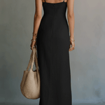 Quiet Allure Effortless Noir Flow Maxi Dress