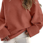 Margovil Crewneck Drop Shoulder Solid Knitted Pullover Sweater