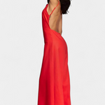Belén Ramie Wide-Leg Halter Jumpsuit with Straight Neckline