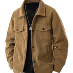 KZZ Men's Corduroy Jacket - Autumn/Winter Warm Collar Casual Coat