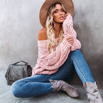 Off Shoulder Loose Knitwear Sweater