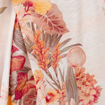 Strapless Floral Print Tie Waist Split Wide Leg Jumpsuit