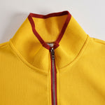 Retro Sporty Webbing Grey-white Half-zip Sweatshirt And Wide-leg Pants Set