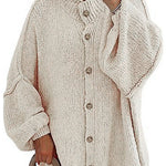 Margovil Button Up Balloon Sleeves Sweater Cardigan