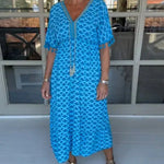 Chelsea | Comfortable Loose Fit V-Neck Midi Dress