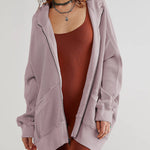 Nadorine Women's Cardigan Zipper Sweater Loungewear Outerwear Hoodie Long Jacket