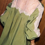 Eye-catching Work Contrast Color Lace Trim Button Up Long Sleeve Loose Blouse