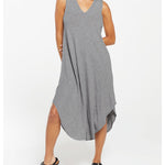 Sleeveless Crew Neck Spaghetti Strap Dress Bohemian Casual Loose Long Flowy Dress