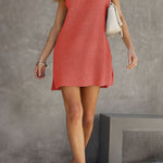 Casual Solid Slit O Neck A Line Dresses