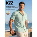 KZZ Men's Classic Solid-Color Short-Sleeve Shirt