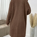 Fuzzy Faux Shearling Lapel Button Down Fleece Outwear Flannel Jacket