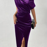 Marilyn - Classic Velvet Midi Dress for Effortless Elegance
