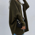 Nadorine Women's Batwing Sleeve Split Hem Open Front Cardigan