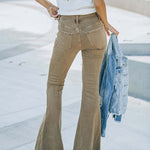 Loose High Waist Retro Bootcut Trousers