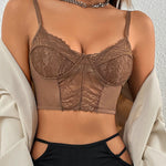 Nadorine Contrast Lace Crop Cami Top