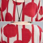 Original Polka-Dot Split-Joint Round-Neck Midi Dress