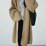 Plain Midi Open Front Cardigan Sweater