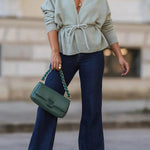 By My Side Knit Solid Color Tie-up Waist Relaxed Cardigan